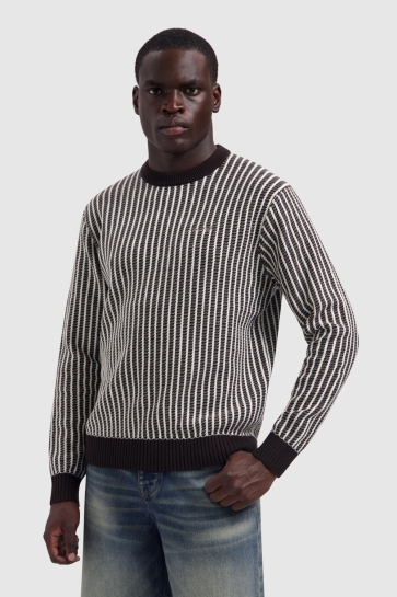 Pure Path Trui LADDERSTITCH SWEATER 26030803 96 DARK BROWN