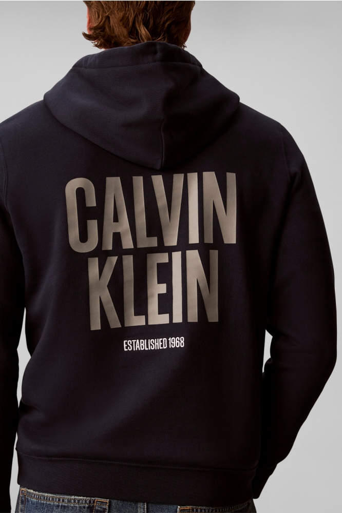 Calvin Klein blauwe heren sweater | Close up