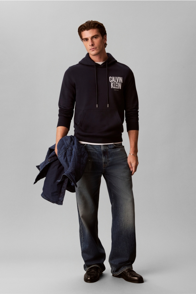 Calvin Klein blauwe heren sweater | Model