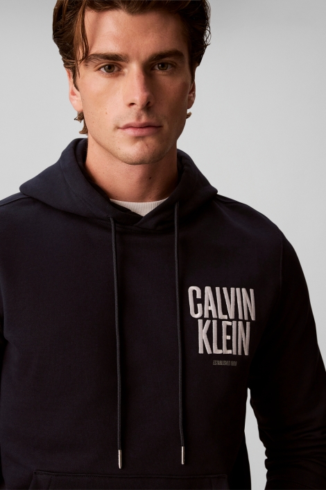 Calvin Klein blauwe heren sweater | Close up