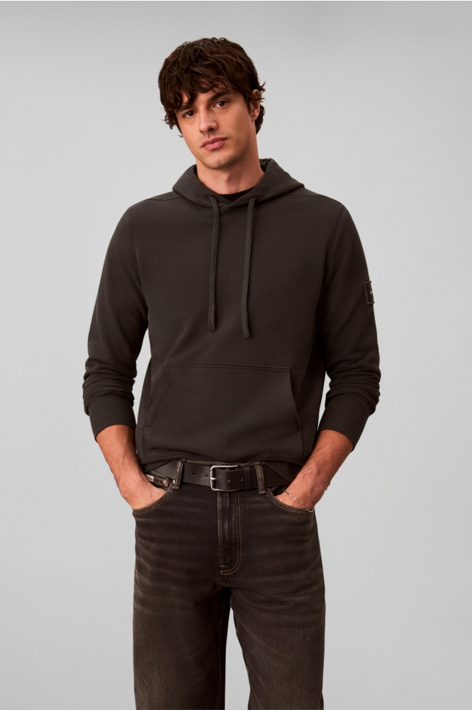 Calvin Klein zwarte heren sweater | Model vooraanzicht
