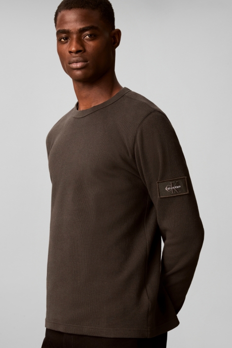 Calvin Klein zwarte heren sweater | Close up