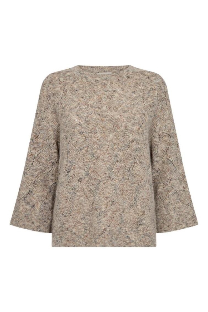 Freequent beige dames trui | Vooraanzicht