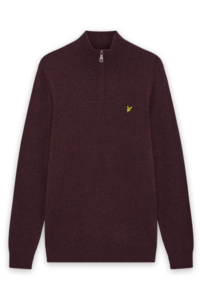 Lyle & Scott bordeaux heren trui | Vooraanzicht