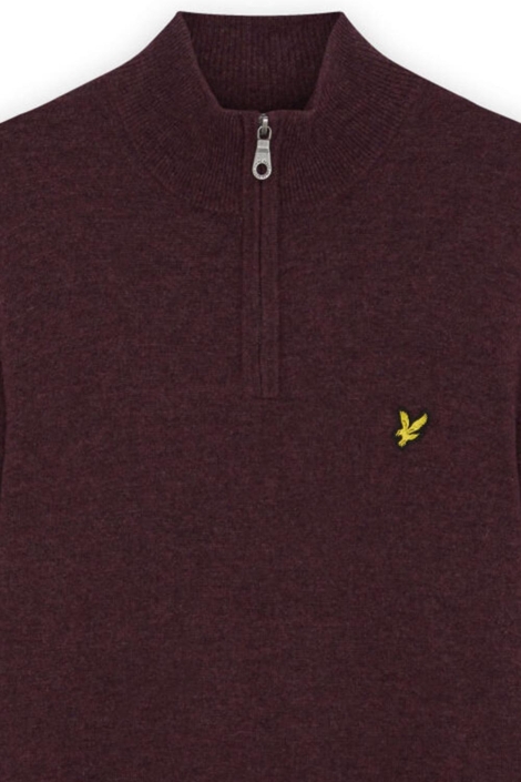 Lyle & Scott bordeaux heren trui | Close up