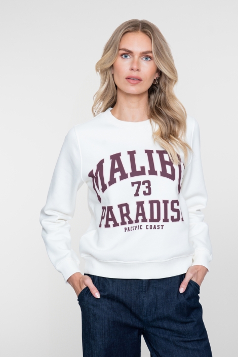Geisha witte dames sweater | Model vooraanzicht