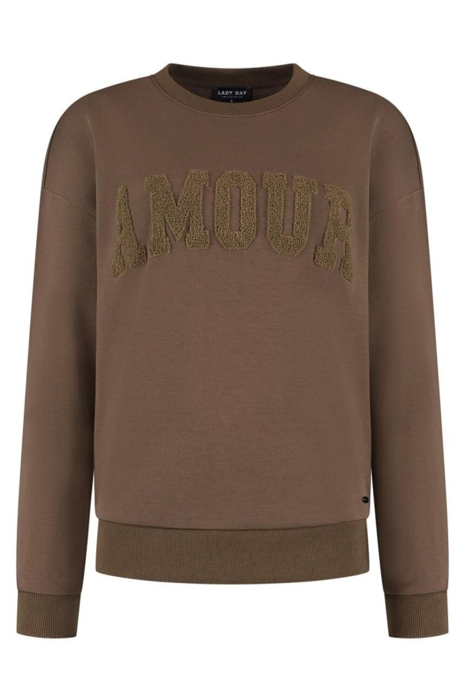 Lady Day bruine dames sweater | Vooraanzicht
