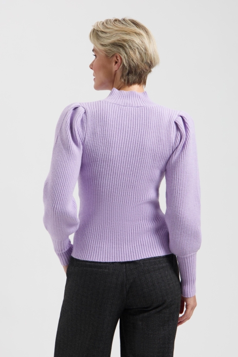 Lady Day paarse dames trui | Model achteraanzicht