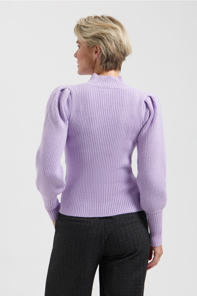 Lady Day paarse dames trui | Model achteraanzicht
