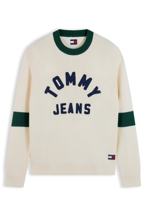 Tommy Jeans beige heren trui | Vooraanzicht