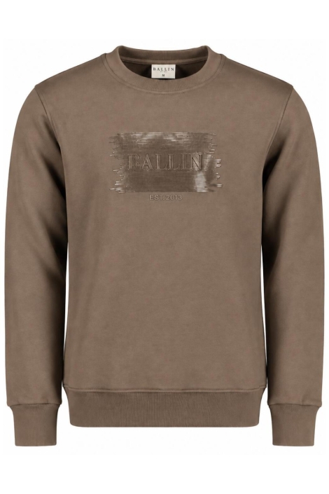 Ballin taupe heren sweater | Vooraanzicht