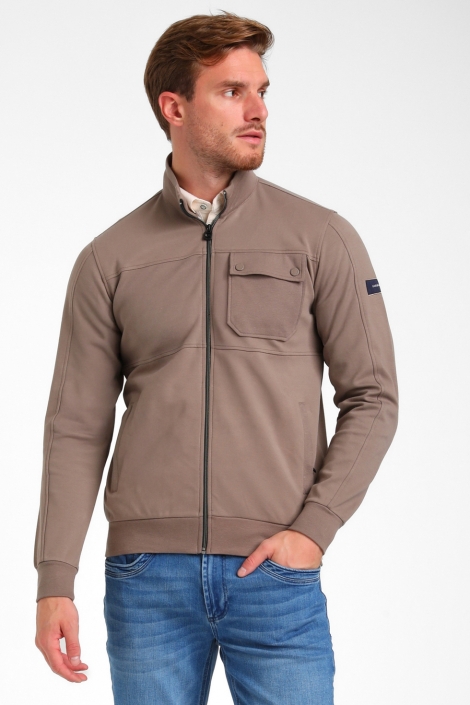 Gabbiano taupe heren vest | Model vooraanzicht