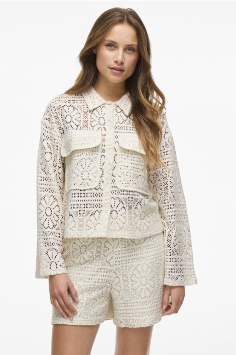 Vila witte dames vest | Model vooraanzicht