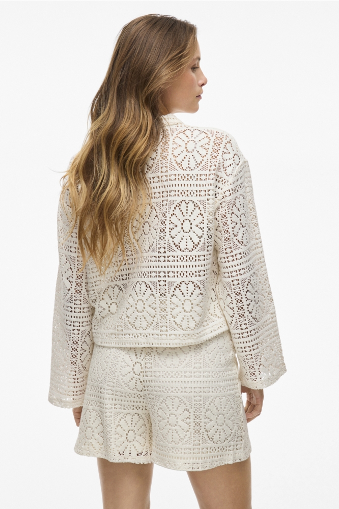 Vila witte dames vest | Model achteraanzicht