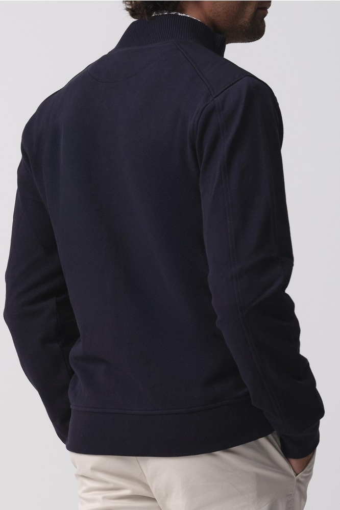 Campbell blauwe heren vest | Model vooraanzicht