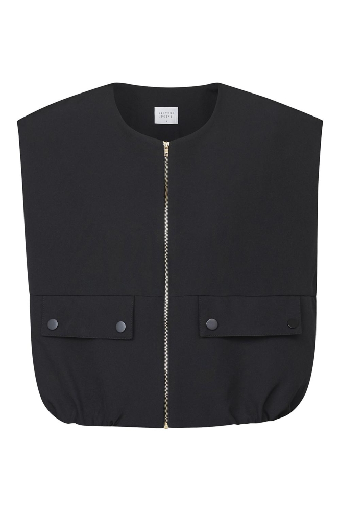 SisterS point zwarte dames gilet | Vooraanzicht