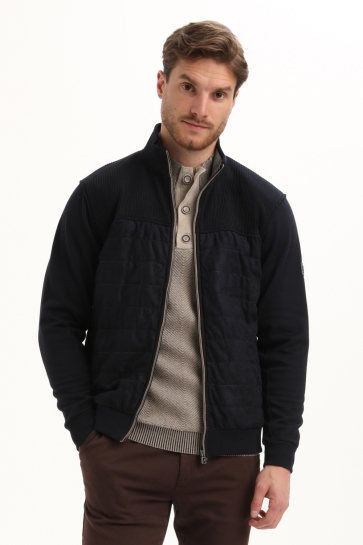 Gabbiano Vest SWEAT VEST MET SUEDINE DETAILS 425744 301 navy