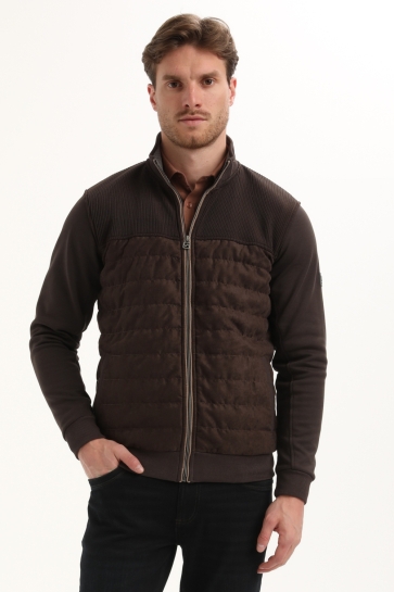 Gabbiano SWEAT VEST MET SUEDINE DETAILS 425744 5702 oak brown