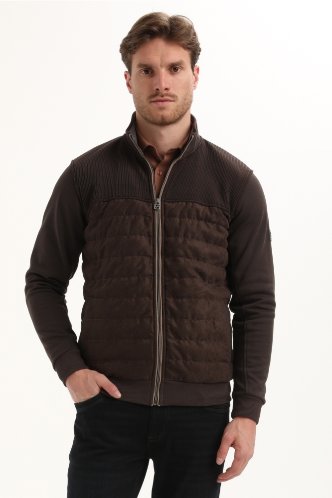 Gabbiano bruine heren vest | Model vooraanzicht