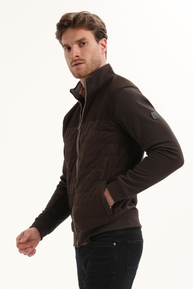 Gabbiano bruine heren vest | Model zijaanzicht