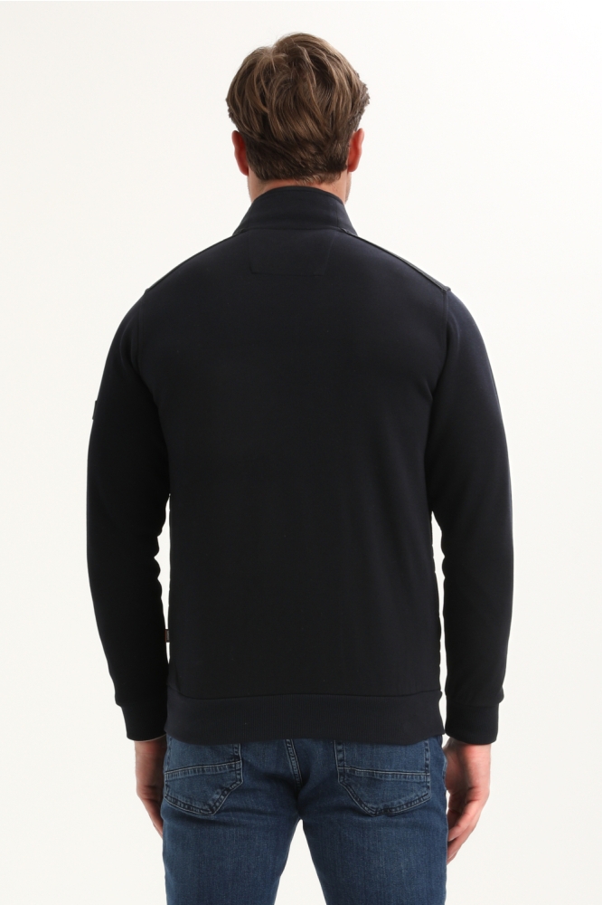 Gabbiano blauwe heren vest | Model achteraanzicht