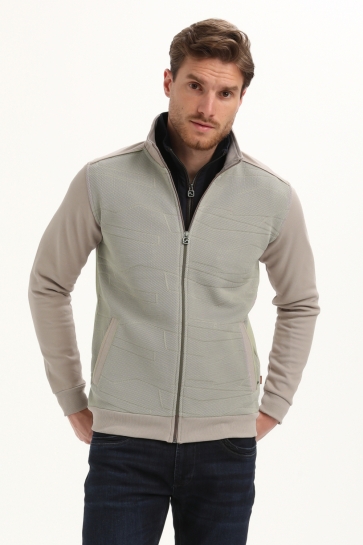 Gabbiano Vest GEOMETRISCH KNITTED PATROON VEST 425745 TAUPE