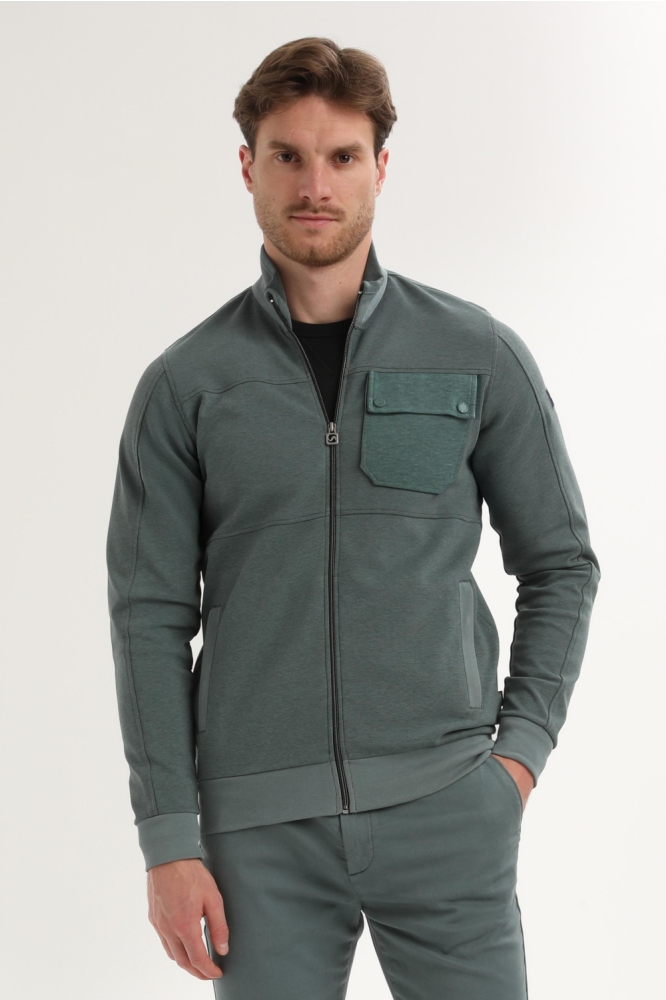 Gabbiano blauwe heren vest | Model vooraanzicht