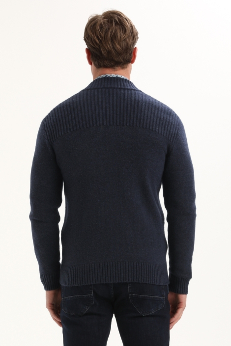 Gabbiano blauwe heren vest | Model achteraanzicht