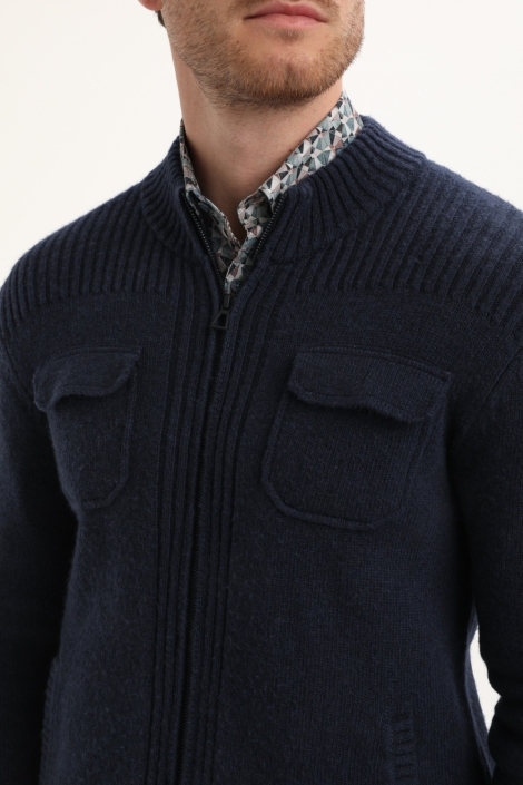 Gabbiano blauwe heren vest | Close up