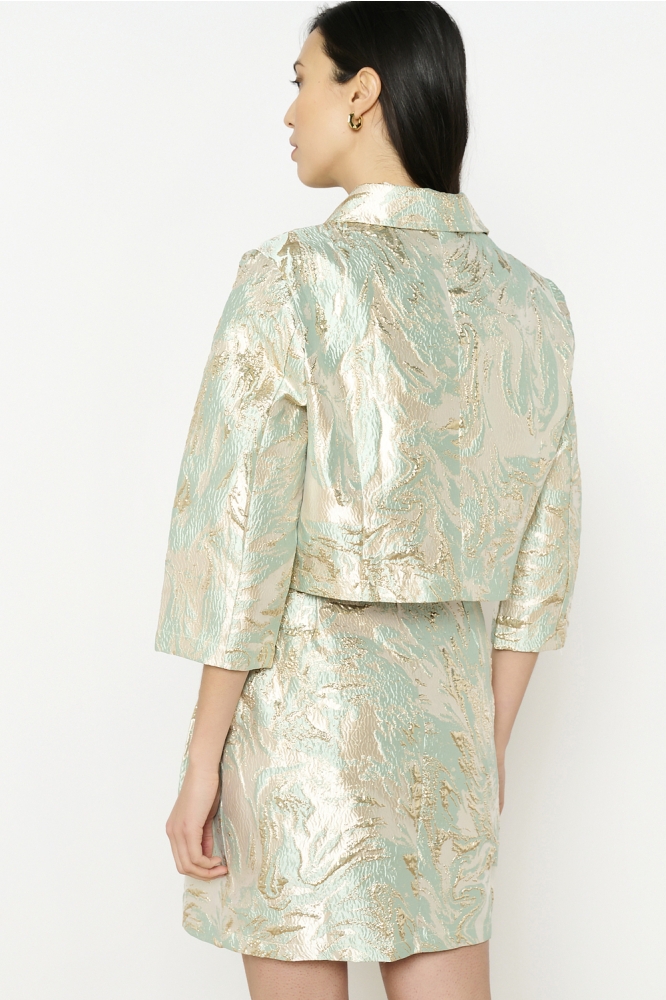 LolaLiza groene dames vest | Model achteraanzicht