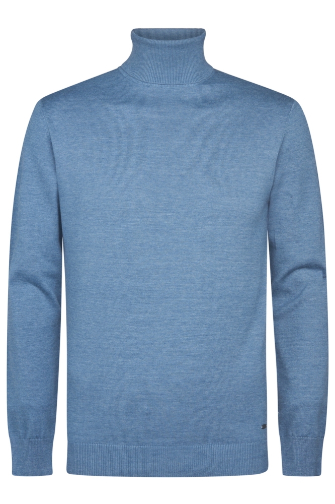 Petrol Industries blauwe heren trui | Vooraanzicht