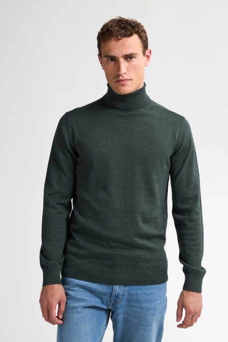 Petrol Industries groene heren trui | Model vooraanzicht