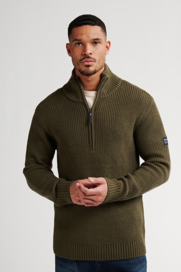 Petrol Industries Trui GEBREIDE TRUI MET HIGHNECK KRAAG M 3050 KWC262 6088 Army Green