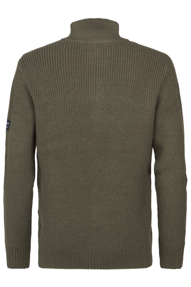 Petrol Industries groene heren trui | Achteraanzicht