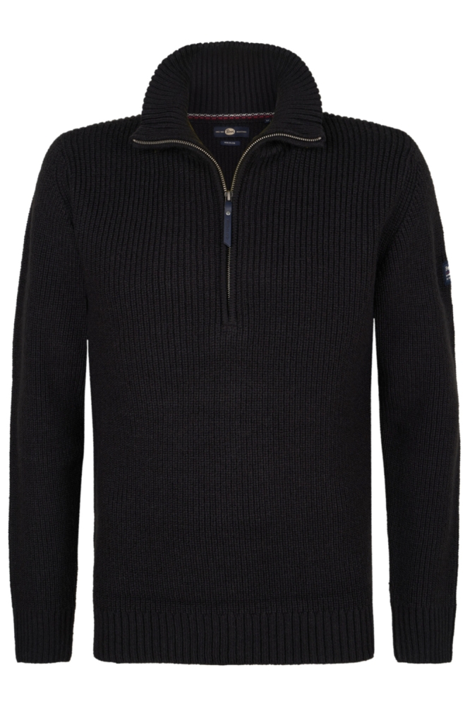 Petrol Industries zwarte heren trui | Vooraanzicht