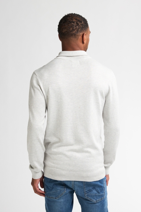 Petrol Industries grijze heren trui | Model achteraanzicht
