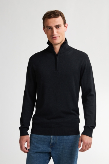 Petrol Industries KNITTED HALF ZIP SWEATER LEXINGTON M 3050 KWC207 9111 Deep Black