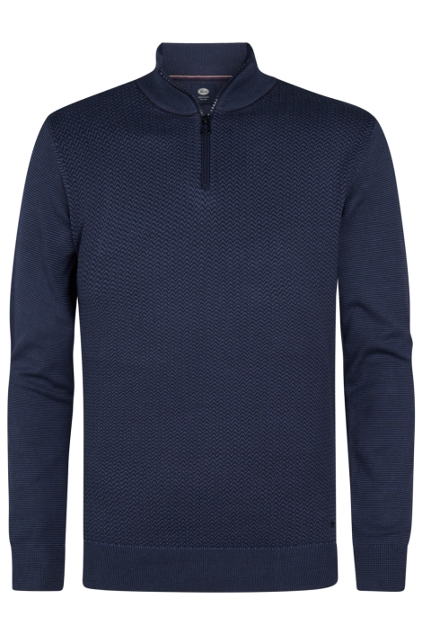 Petrol Industries blauwe heren trui | Vooraanzicht