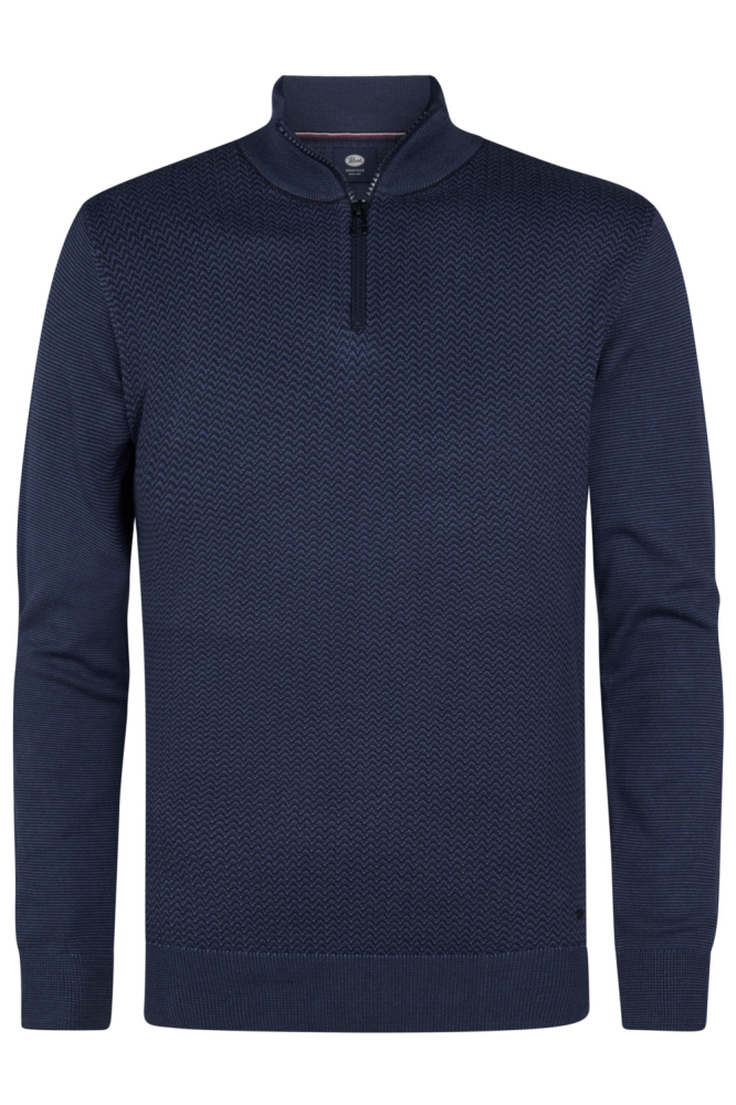 Petrol Industries blauwe heren trui | Vooraanzicht