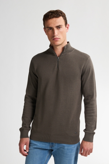 Petrol Industries KNITTED HALF ZIP SWEATER AUGUSTA M 3050 KWC212 9066 Beluga