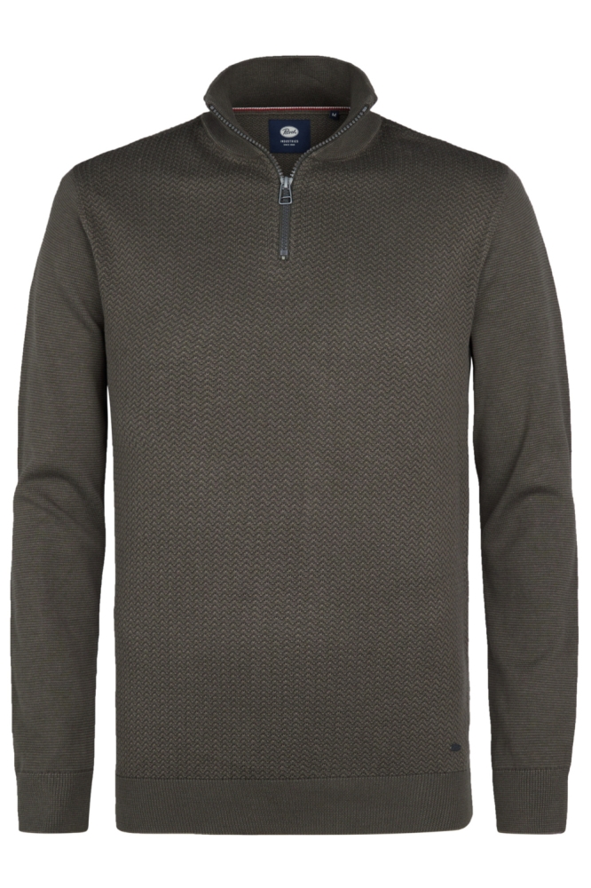 Petrol Industries groene heren trui | Vooraanzicht