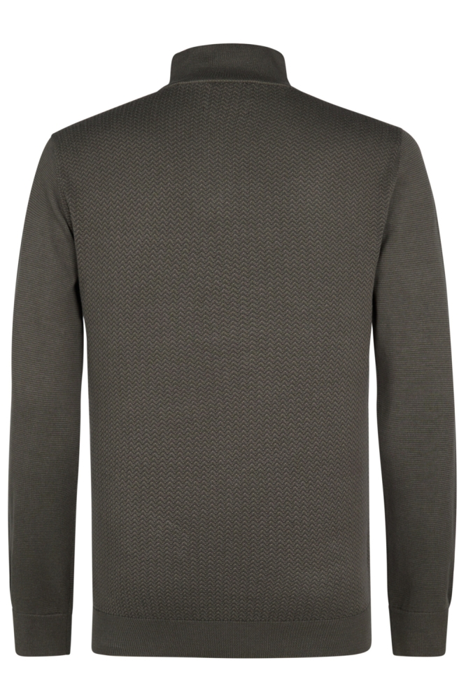 Petrol Industries groene heren trui | Achteraanzicht