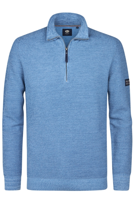 Petrol Industries blauwe heren trui | Vooraanzicht