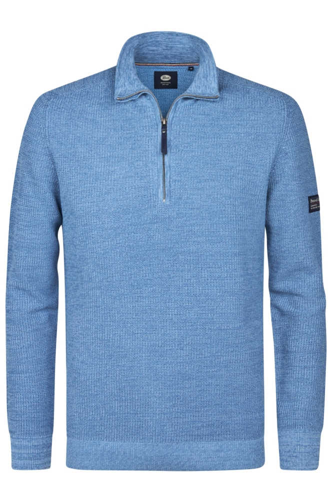 Petrol Industries blauwe heren trui | Vooraanzicht