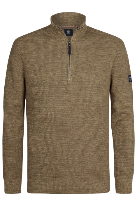 Petrol Industries camel heren sweater | Vooraanzicht