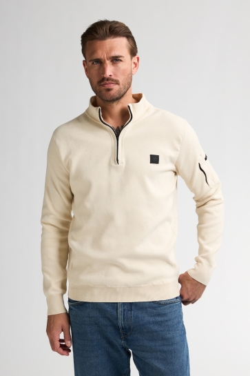 Petrol Industries Trui HALF ZIP SWEATER ASPEN M 3050 KWC248 1108 Raw Sand