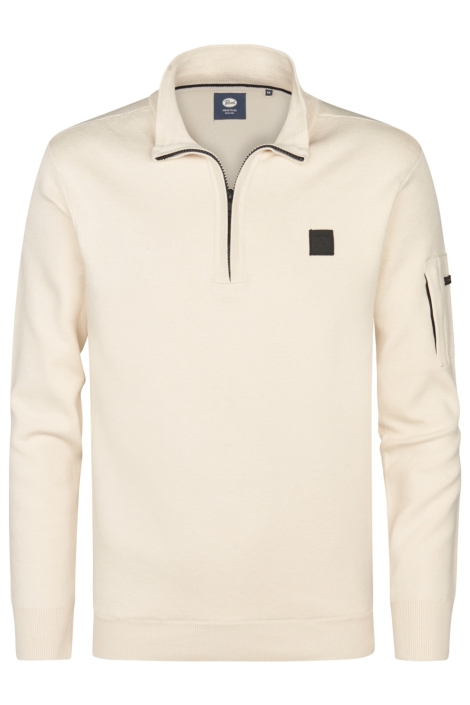 Petrol Industries beige heren trui | Vooraanzicht