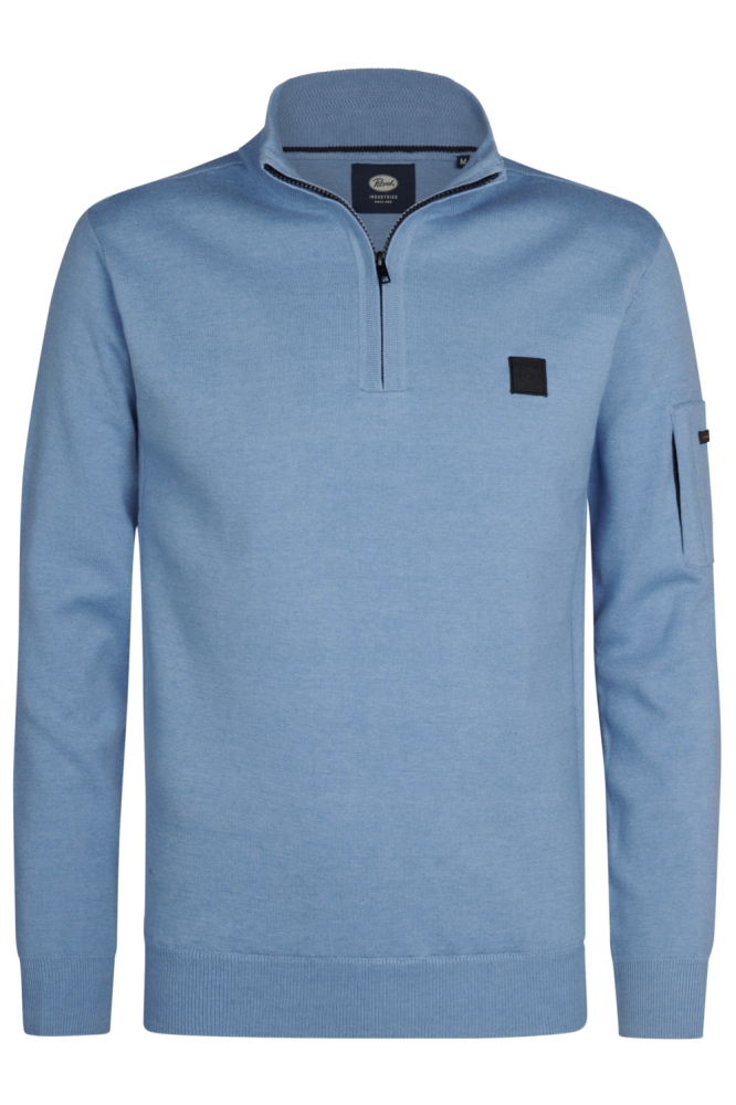 Petrol Industries blauwe heren trui | Vooraanzicht