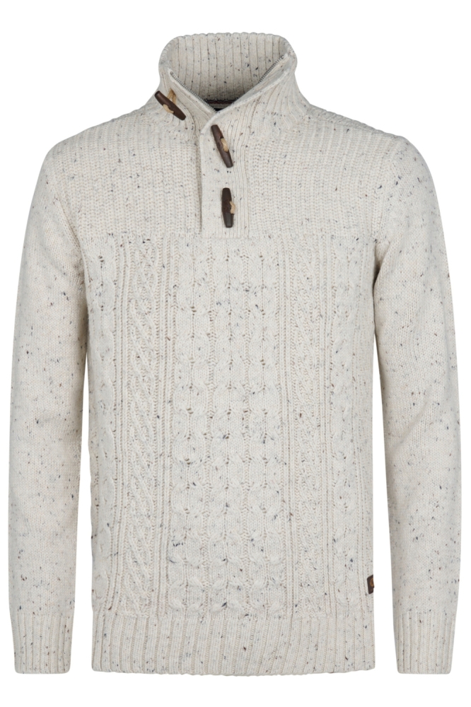 Petrol Industries beige heren trui | Vooraanzicht