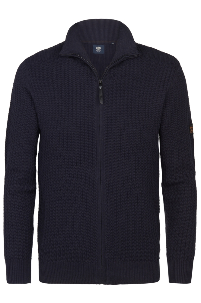 Petrol Industries blauwe heren vest | Vooraanzicht